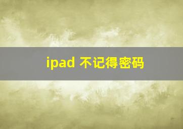 ipad 不记得密码